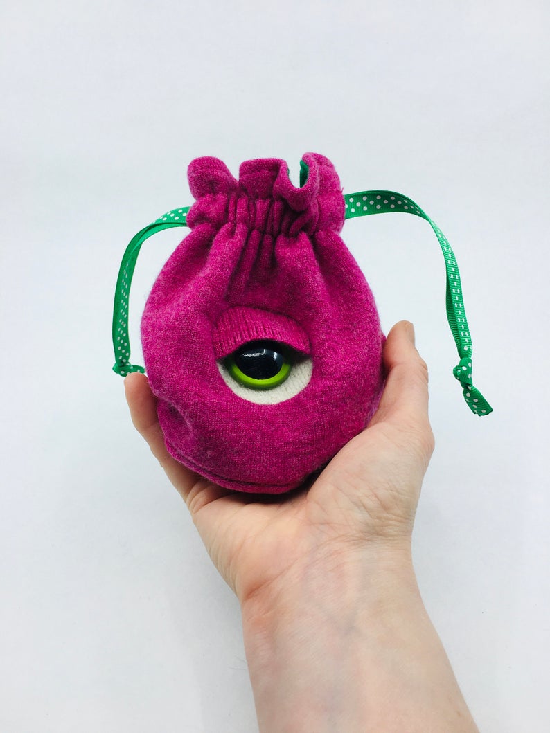 my friend monster™ drawstring cyclops DnD dice bag