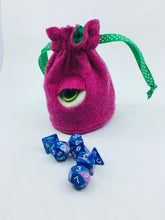 Load image into Gallery viewer, my friend monster™ drawstring cyclops DnD dice bag
