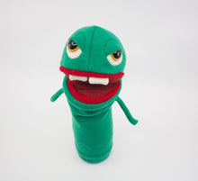 Load image into Gallery viewer, green monster hand puppet

