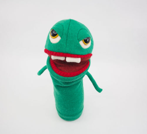 green monster hand puppet
