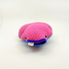 Load image into Gallery viewer, Bloopsy the pink plush sweater creature with pocket mouth
