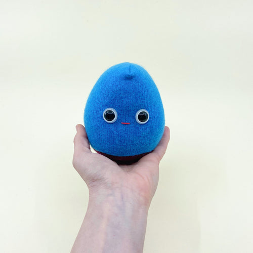 blue kawaii handmade puff monster