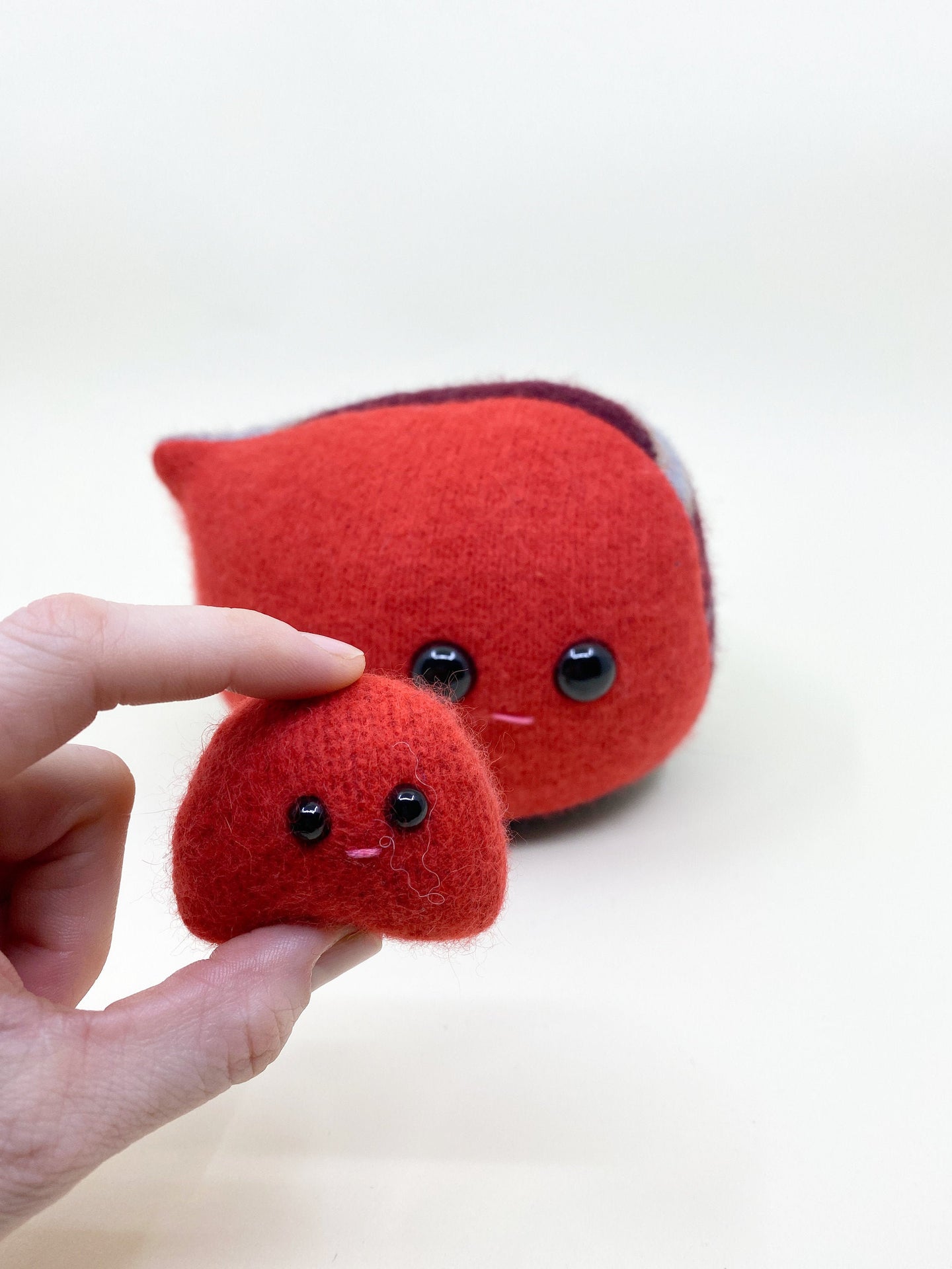 adorable red stuffed toys with cute faces