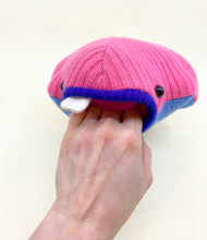 Load image into Gallery viewer, Bloopsy the pink plush sweater creature with pocket mouth
