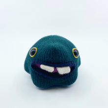 Load image into Gallery viewer, Brock the friendly monster plushie with two teeth
